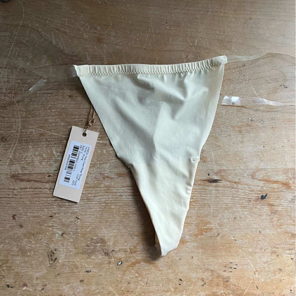 MESHKI Intimates Tina Clear Strap Thong Large